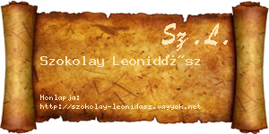 Szokolay Leonidász névjegykártya